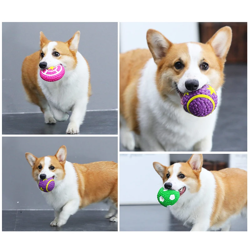 HOOPET-juguetes para masticar para perros, bolas de juguete con sonido resistentes a las mordeduras, cachorros, Corgi, Labrador, suministros para mascotas, antiperforación - imagen 2