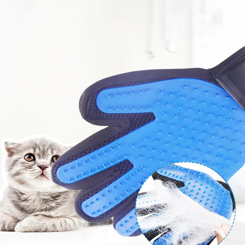 Guantes de aseo para mascotas, cepillo de silicona, masaje, guante de deshedding para gatos y perros, baño, depilación, limpieza y masaje para mascotas - imagen 2