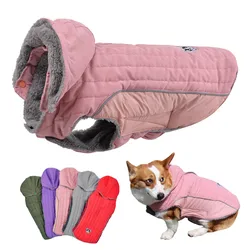 Chaqueta de invierno para perros con capucha extraíble y reflectante