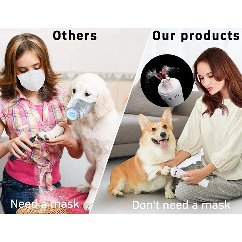 Benepaw  Efficient Dog Nail Grinder Dust Suction 3 Speed Painless Low Noise Pet Grooming Tools USB Charging Nail Trimmer - imagen 2