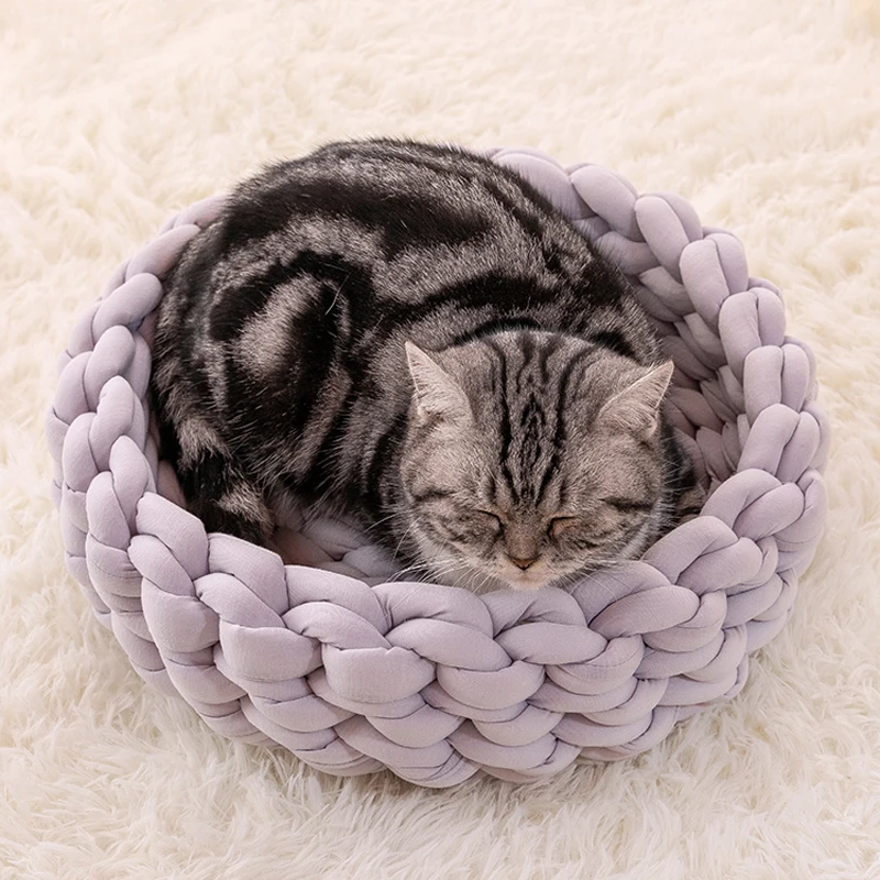 INS-Casa suave para perros y gatos, caseta para mascotas, cómoda, lavable, hecha a mano, accesorios para animales pequeños - imagen 5