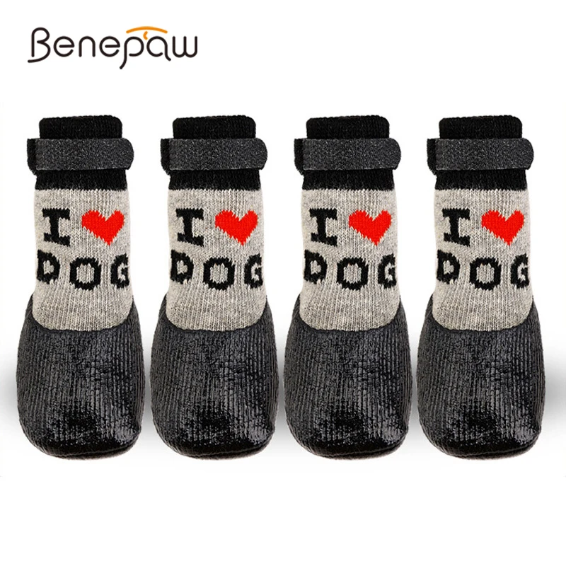 Benepaw zapatos correas ajustables perro botines transpirables antideslizantes doble cara calcetines resistentes adhesivo resistente protección punto