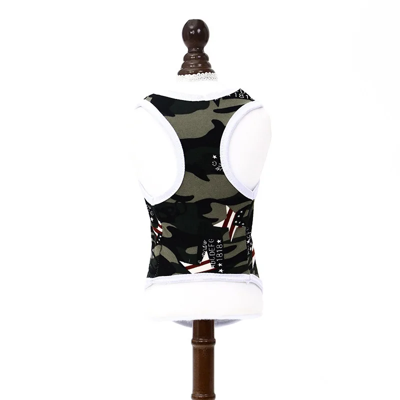 Ropa para mascotas, chaleco de camuflaje con bandera de EE. UU., ropa informal para perros pequeños, ropa para perros Bulldog francés, ropa para cachorros - imagen 4