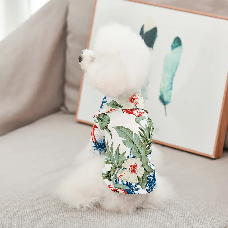 Ropa de verano de diseño para perros pequeños y medianos, camisa hawaiana, chalecos para perros, Bulldog Francés, Chihuahua, York, Pomerania, 2023 - imagen 4