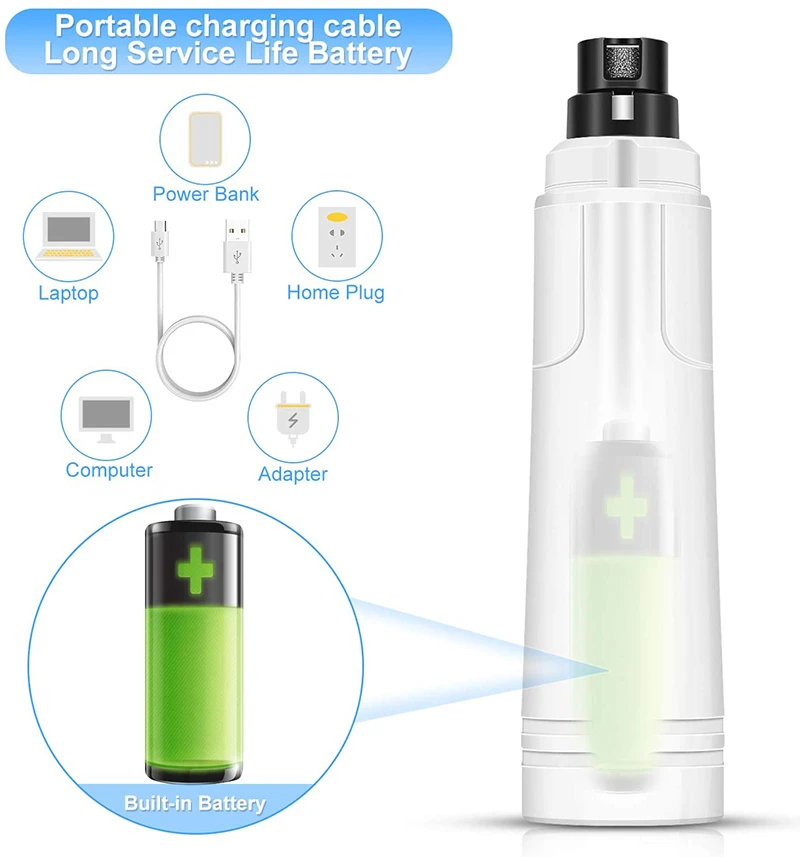 Benepaw-molinillo de uñas con luz Led para mascotas, cortaúñas eléctrico para perros pequeños, medianos y grandes, bajo ruido, ajustable, 2 velocidades - imagen 5