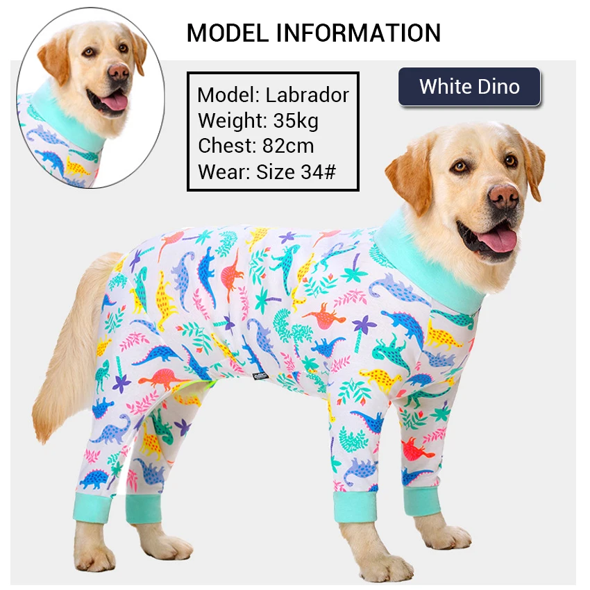 Ropa para perros, pijamas para perros medianos y grandes, mono suave y acogedor para perros, traje de recuperación para mascotas con vientre cubierto completo para niñas y niños, cortable - imagen 4