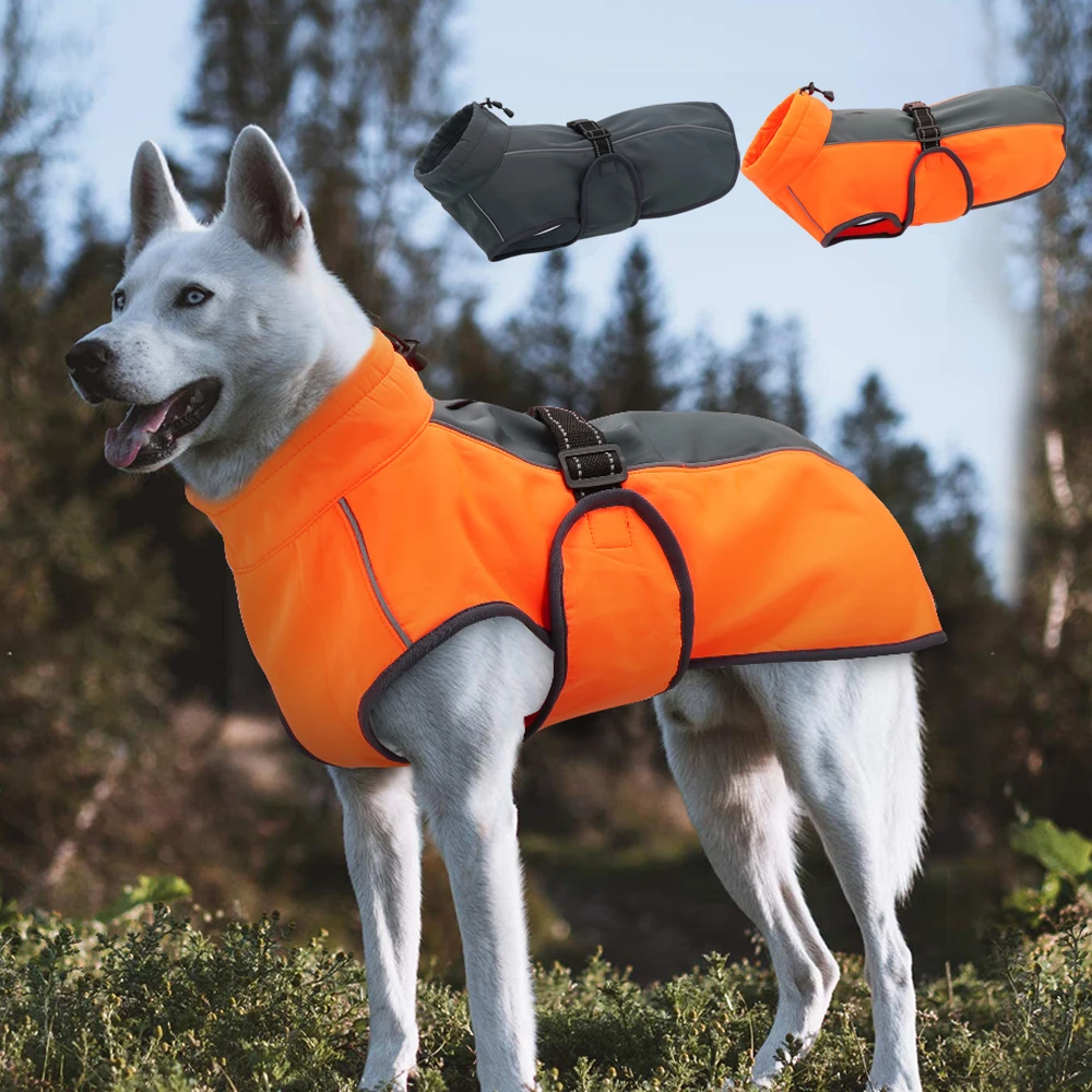 Abrigo impermeable para perros con diseño reflectante y protección invernal