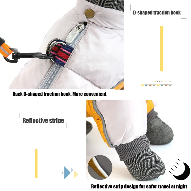 Chaqueta cálida de invierno para mascotas, mono de algodón más grueso, ropa para mascotas, abrigo impermeable para cachorros de Bulldog Francés, trajes para perros pequeños de Chihuahua - imagen 5