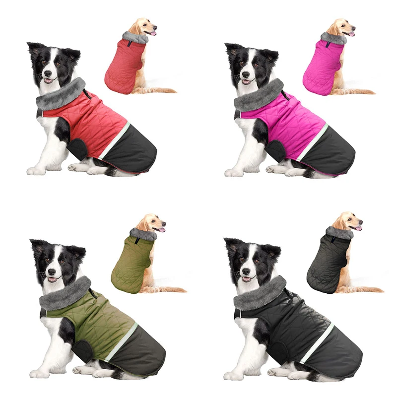 Benepaw-abrigo Reversible para perro, chaqueta con cuello de vellón cálido, ropa impermeable para cachorros pequeños, medianos y grandes, Invierno - imagen 5