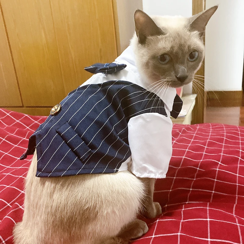 Traje de esmoquin para fiesta de boda para hombre, ropa para gatos Sphynx, disfraz de Gotas mascotas, camisas Katten Kedi, ropa para perros de reunión - imagen 5
