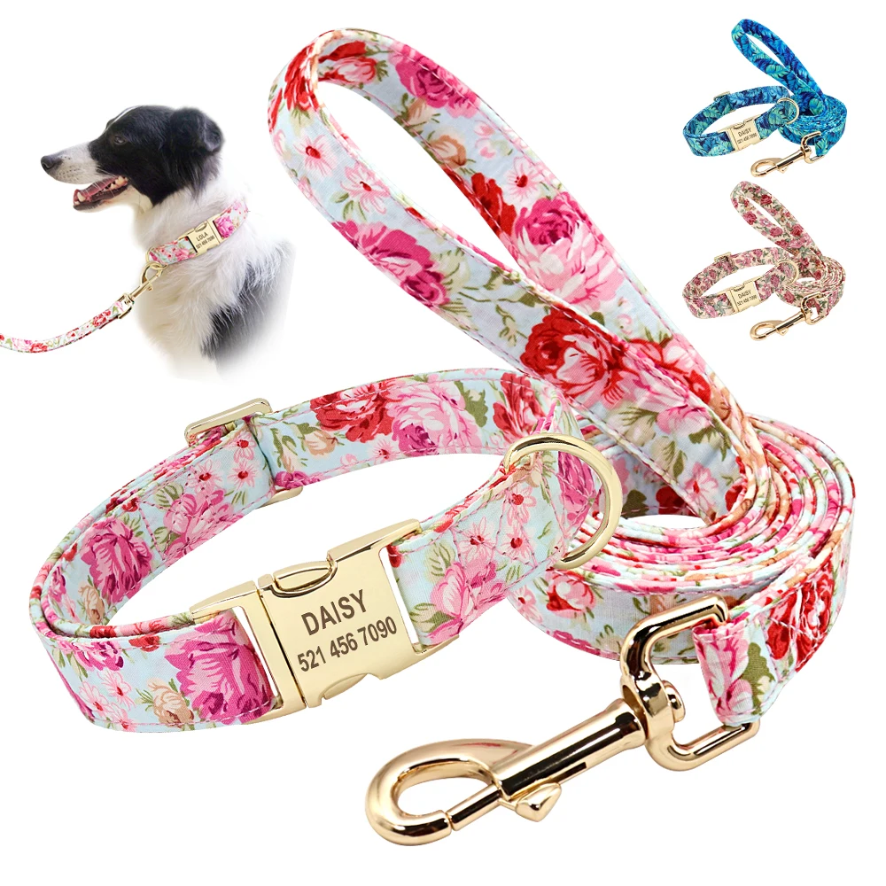 Collar de Nailon con Estampado Personalizado con Conjunto Correa para Mascotas - imagen 5