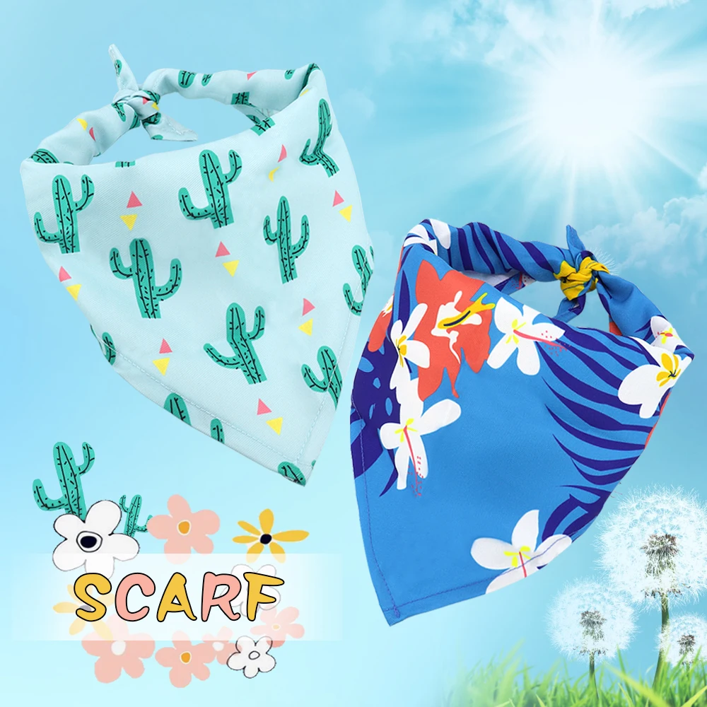Pañuelo de algodón suave para perro y gato, Bandana lavable con estampado bonito, accesorios para perros pequeños y medianos - imagen 2