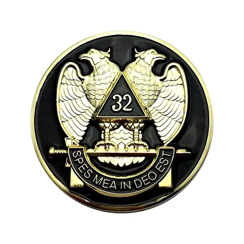 Emblema masónico de coche chapado en oro, calcomanía de Aliuminum, Rite escocés, Auto, camión, motocicleta, insignia con adhesivo rojo, 3"