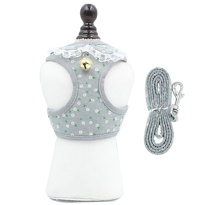 Benepaw-Conjunto de guantes y correa para perros, accesorio Floral, duradero, ajustable, transpirable, sin tirones, campana, chaleco para mascotas pequeñas, medianas y gatos - imagen 4