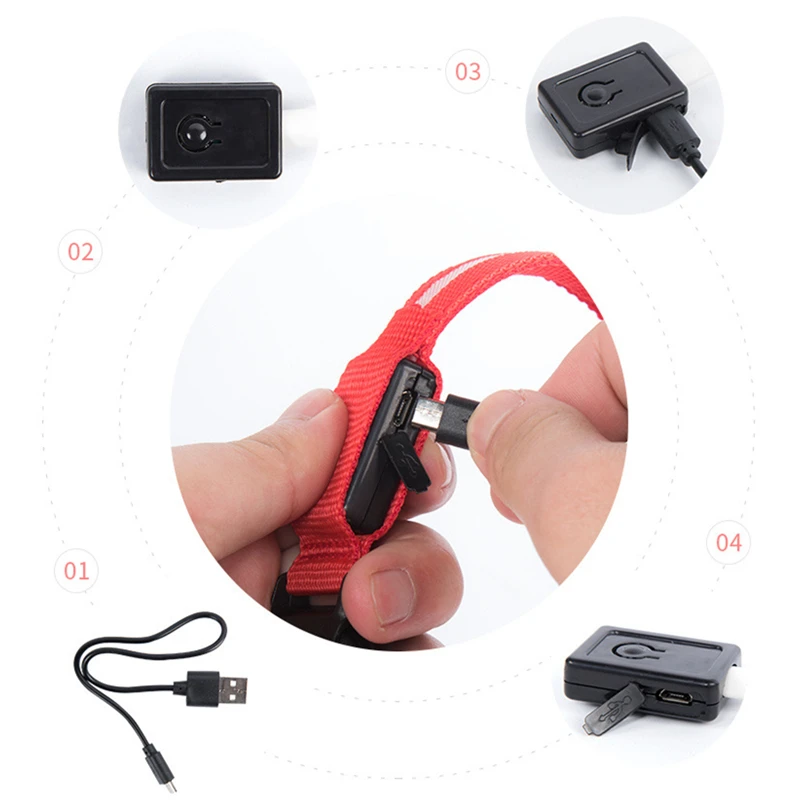 Collar LED COOYOMOO conectado a cable USB