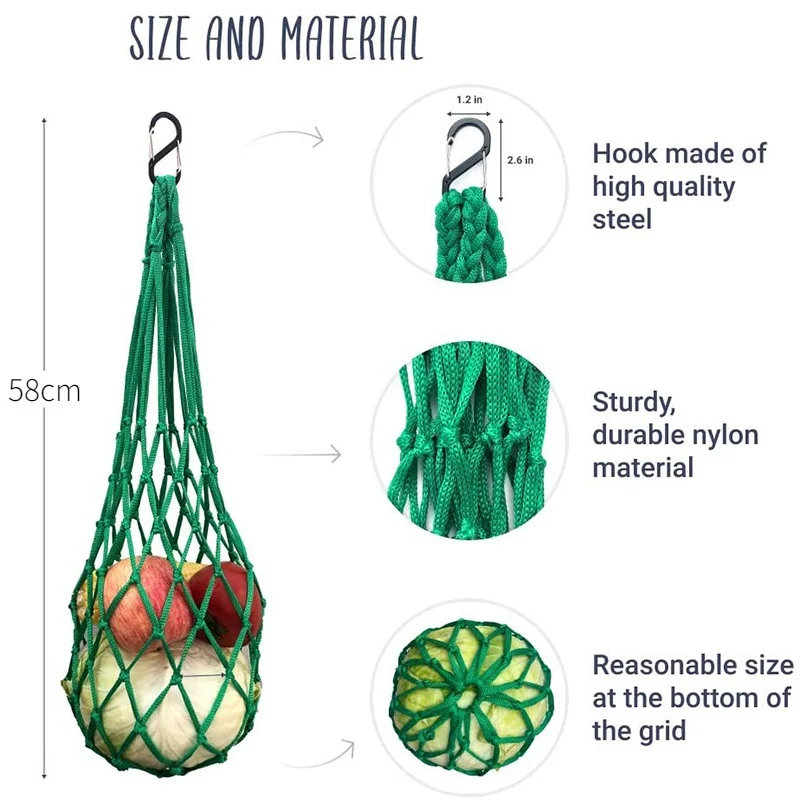 Bolsa de cuerda de red para aves de corral, comedero para pollo, repollo, herramienta de alimentación para aves grandes, ganso, pato - imagen 3