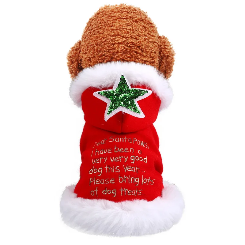 Disfraz navideño para perros y gatos, vestido cálido de invierno para mascotas, vestidos para perros pequeños, gatos, abrigo para Chihuahua de Año Nuevo, falda para cachorros, ropa para gatos - imagen 4