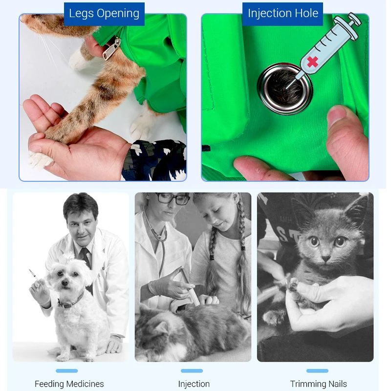 Bolsa para gatos, cuidado de la salud, bolsa transportadora suave para gatos para limpieza, recorte de orejas, inyección de uñas y medicina de alimentación, bolsa cómoda para mascotas - imagen 4