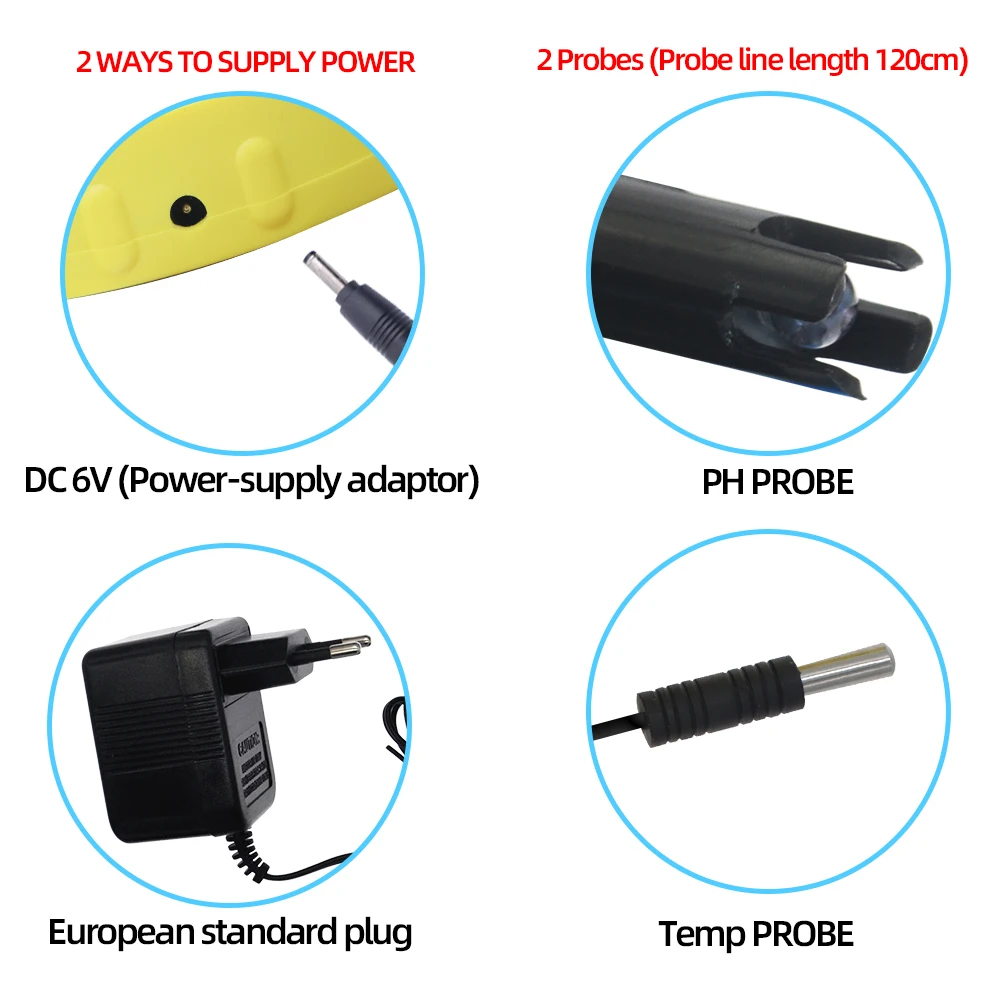 Probador de calidad del agua de PH-991, medidor de PH Digital, Detector de temperatura en línea, Monitor de PH y temperatura, Analizador de PH de agua para piscina, acuario, hidropónico - imagen 2