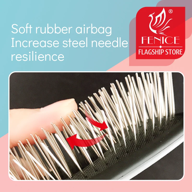 Fenice-peine cortador de pelo para mascotas, herramienta de corte con nudo abierto, aguja de acero, cepillo de pelo largo, suministro de aseo para perros y gatos - imagen 3