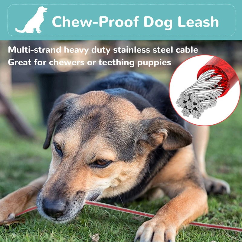 Benepaw-Correa resistente al agua para perro, correa de entrenamiento para dentición, sin enredos, de acero, mango de espuma cómodo - imagen 2