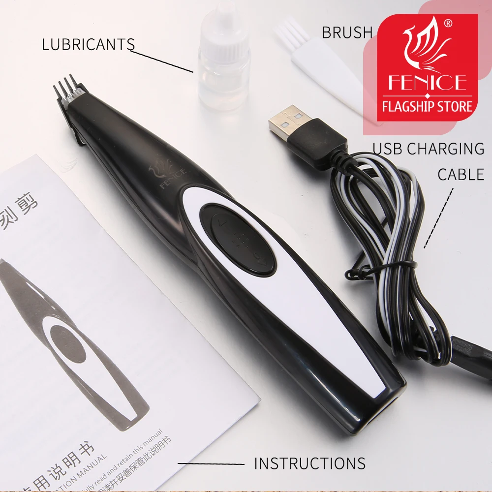Fenice-SUMINISTROS DE ASEO profesional para mascotas, cortadora eléctrica, herramientas de recorte recargables por USB para cara/pies/ojos/orejas - imagen 5