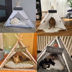 Cueva para gato de lino – Cama suave y acolchada