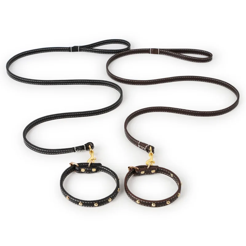 Collar de cuero PU para perros pequeños y grandes, correa de tracción, Golden Retriever, Pitbull, accesorios para mascotas - imagen 2