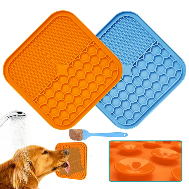 Cuencos de comida lenta para perros y gatos, tazón de alimentación con ventosa, almohadilla de silicona para lamer, comederos para perros, dispensador de golosinas - imagen 2