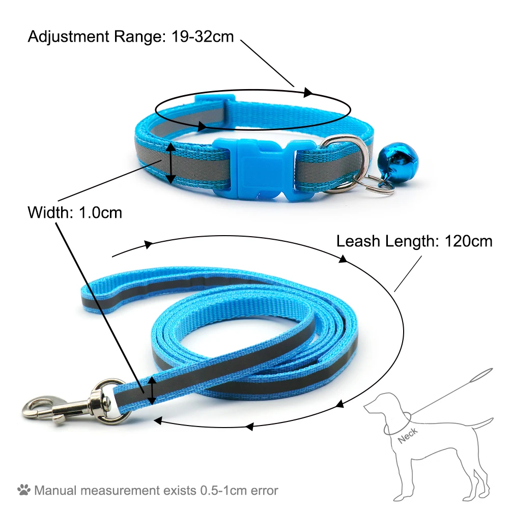 24Set Adjustable Reflective Collars With Leash Cat Traction Rope Outdoor Dog Walking Anti-Lost Pet Lead Supplies - imagen 2