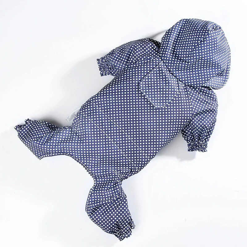 Mono impermeable para mascotas, peto para perros pequeños y medianos, chubasquero para cachorros, gatos y perros, ropa de Macotas con estampado de lunares, abrigo de lluvia de Pomerania - imagen 3