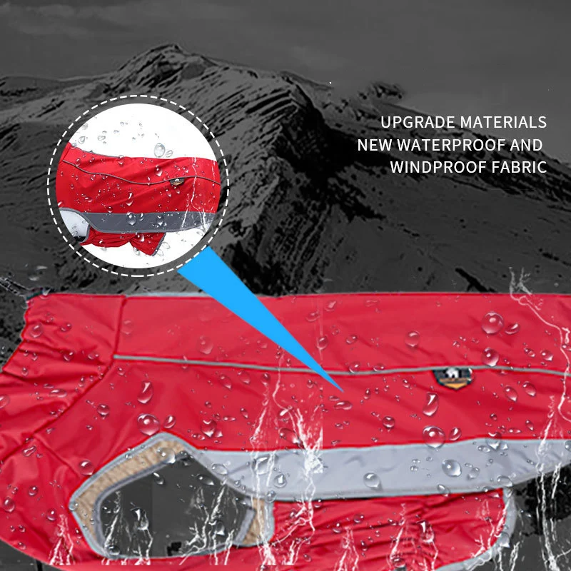 Abrigo de cuello alto para perros grandes, chaqueta para perros medianos y grandes, ropa de invierno para mascotas, impermeable, Labrador, pastor, Bulldog, ropa para mascotas - imagen 4