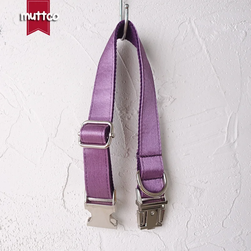Collar de perro con hebilla de metal grabada MUTTCO, collar con etiqueta de identificación de perro LILAC, placa de identificación de 5 tamaños, suministro antipérdida para mascotas UDC117 - imagen 5