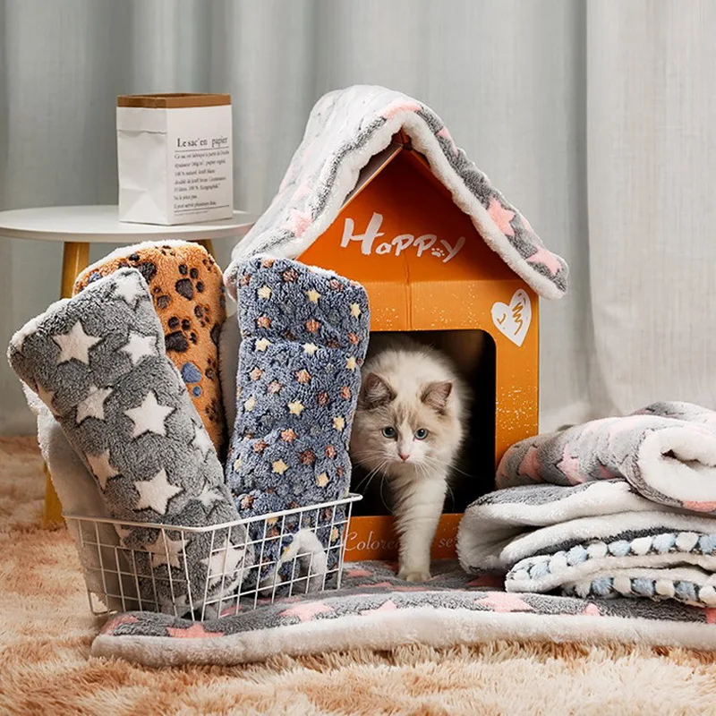 Cama para perros, cama suave y cálida para gatos, manta para perros, funda para dormir para cachorros, cojín de toalla para perros pequeños, medianos y grandes, sofá para perros