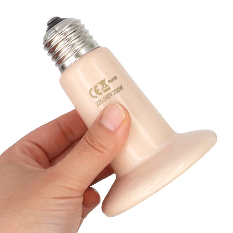 Lámpara calefactora para mascotas, emisor de cerámica infrarrojo negro, bombilla de calor para mascotas, lámpara para reptiles, 25W, 50W, 75W, 100W, 150W, 200W, 1 Uds. - imagen 5