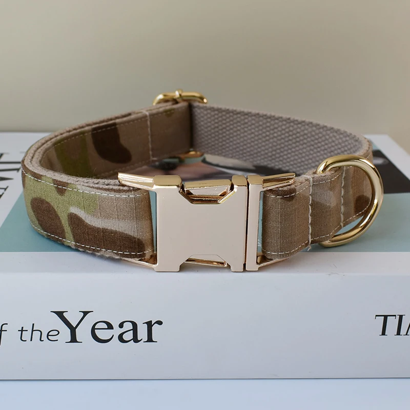 Collar personalizado para perros, conjunto de correa con Bowe para perros, Pitbull, Bulldog, Beagle, Camuflaje 03 - imagen 4