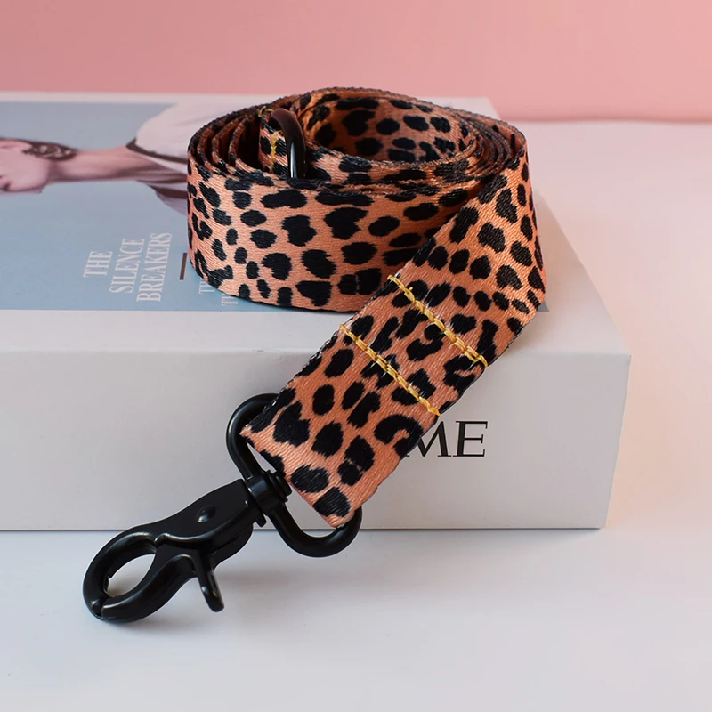 Accesorios para mascotas de Color leopardo, collares para perros de diseño samoyedo, Kit de correa para mascotas, Collar y correa para perro, conjunto para Collar de Pug - imagen 5