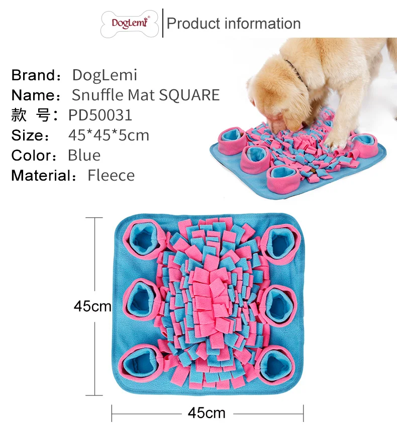 Un producto llamado Snuffle Mat SQUARE de DogLemi. Es una alfombra de forma cuadrada diseñada para que los perros husmeen