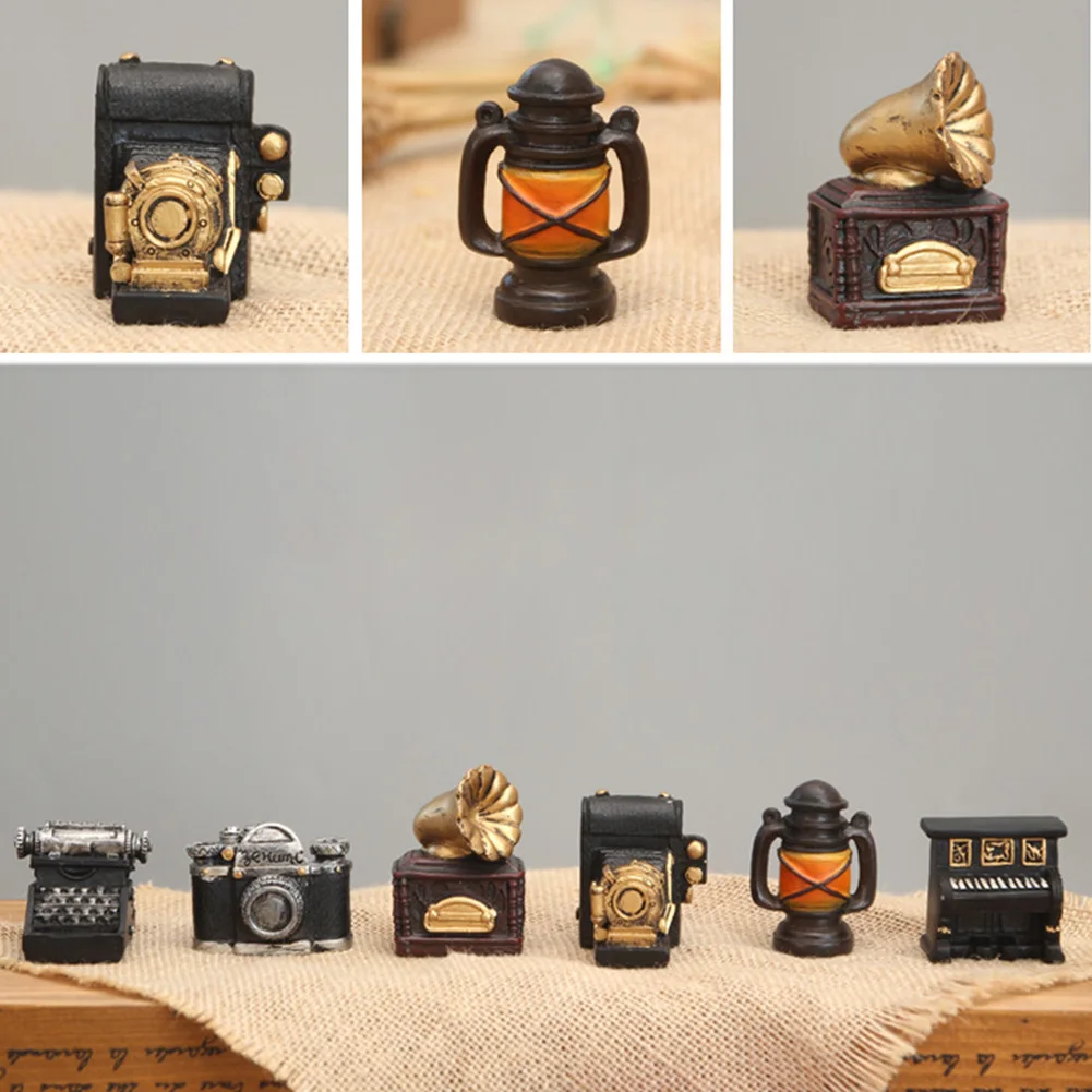 Máquina de escribir de resina antigua, cámara, Piano, estatuilla, escultura, decoración del hogar, construye misteriosos, ambientes Vintage, creativo, Retro - imagen 4
