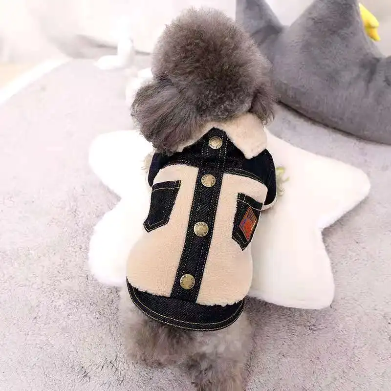 Chaqueta de perro para Otoño/Invierno, abrigo grueso, guapo, oso de peluche, doble, suministros de ropa para mascotas en Stock ahora en la temporada Popular - imagen 2