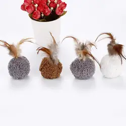 Juguete interactivo para gatos con plumas, sonido y hierba gatera