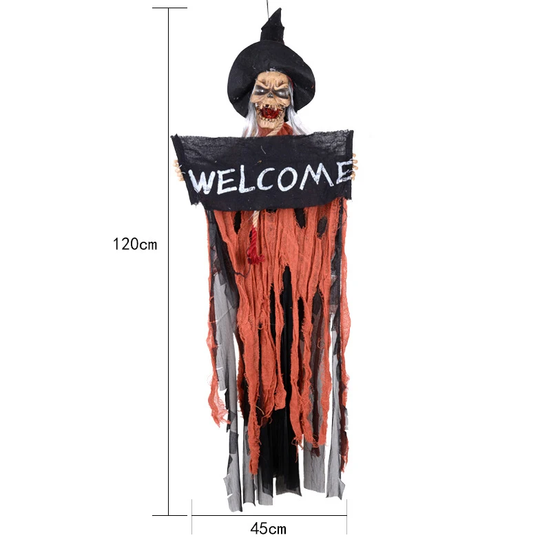 Ojos brillantes de voz eléctrica para Halloween, colgante de calavera, esqueleto, adorno de barra fantasma, accesorios de Escape de terror, decoración de Casa Encantada - imagen 4