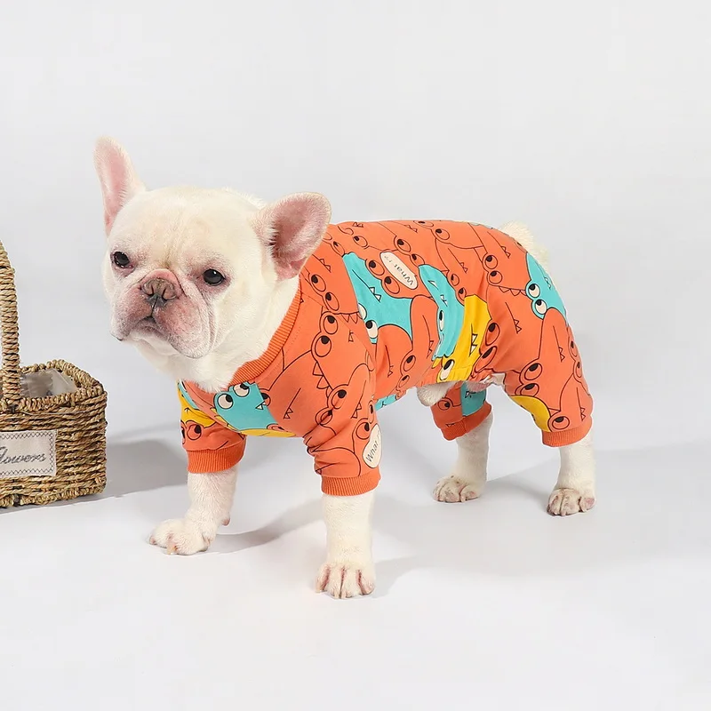 Ropa de invierno para perro Bulldog francés, sudadera con capucha cálida para perro, ropa para mascotas de dibujos animados, chaqueta para perro, abrigo, Pug, suéter, mono para perros - imagen 2
