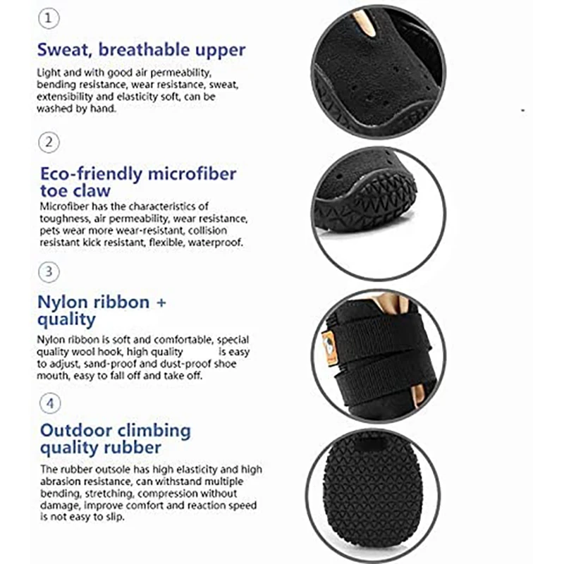 Benepaw-zapatos antideslizantes para perro, botas impermeables, cómodas y transpirables para perros pequeños, medianos y grandes, botines para cachorros para interiores y exteriores - imagen 3
