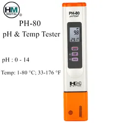 Medidor digital pH temperatura 2 en 1 para acuario y piscina