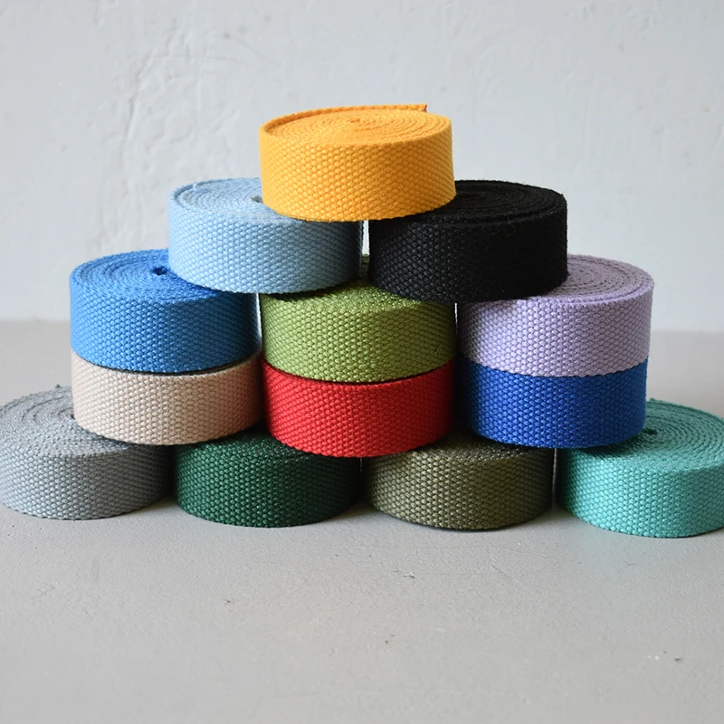 Cinta de algodón de 1 yarda de ancho y 20mm en muchos colores, cinta de correas estampada, correa para cinturón de equipaje, cuerda para perro, Collar para mascota, bolsa de arnés