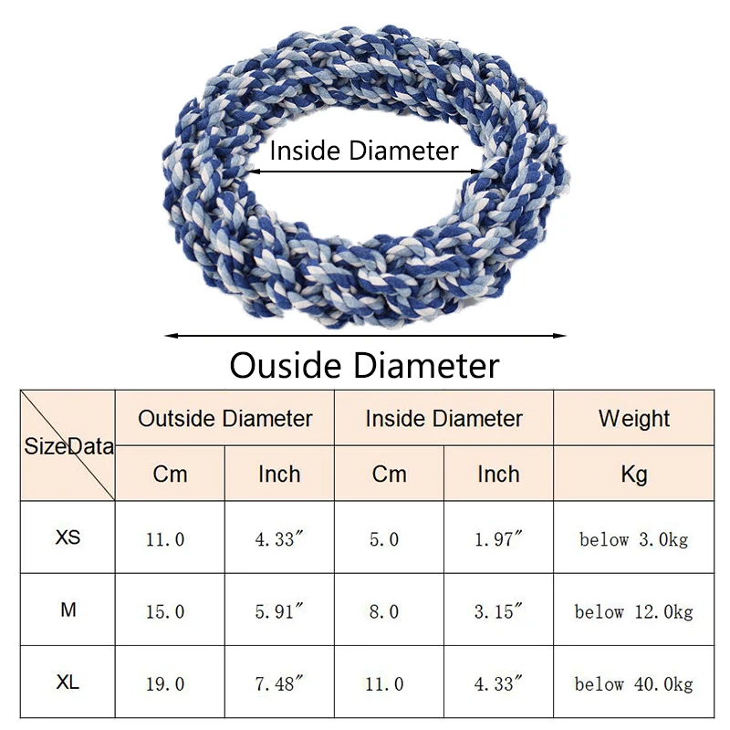 Juguete para perros grandes de 18CM de diámetro, cuerda redonda resistente a mordeduras, juguetes para masticar para mascotas para perros medianos y grandes, accesorios Golden Retriever Weimaraner - imagen 2