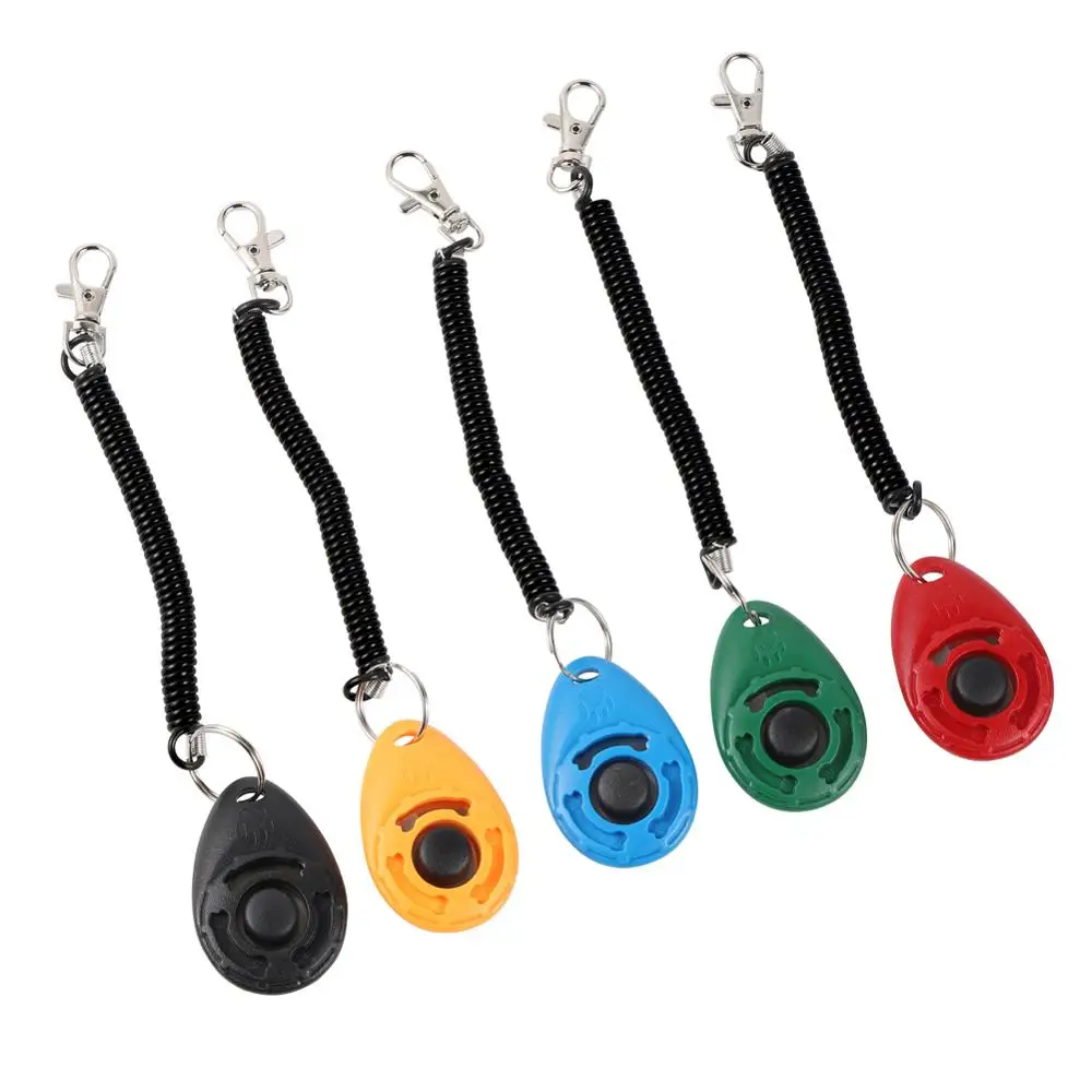 Productos para mascotas, Clicker de entrenamiento para perros y gatos, plástico, nuevos perros, ayuda para entrenador, correa de muñeca ajustable, llavero con sonido, repelente de perros - imagen 3