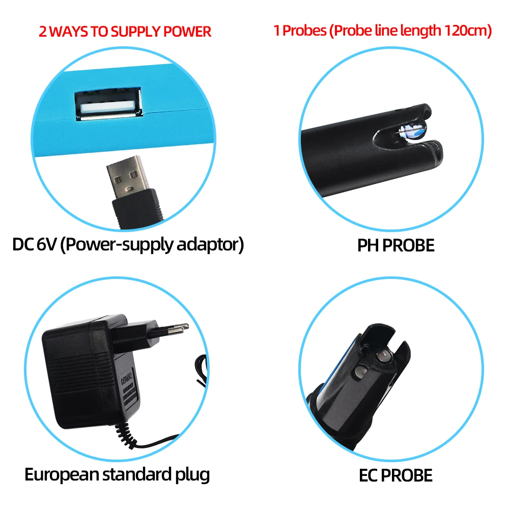 Medidor de calidad del agua PH-2981, Detector Digital de PH EC, probador de temperatura, instrumento de medición continua multiparámetro, 3 en 1 - imagen 4