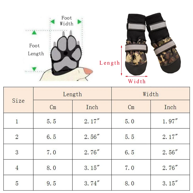 Zapatos impermeables para perros medianos y grandes con suela antideslizante